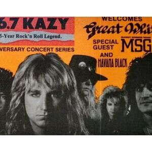 Great White MSG Backstage Concert Pass Original Hard Rock Music Havana Black '90